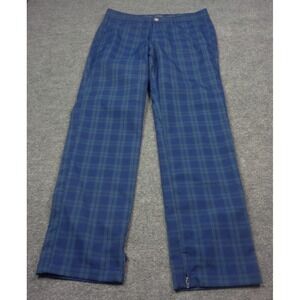 Bonobos Highland Golf Pants Men 33x32 Blue Plaid Performance Link Tech Ankle Zip